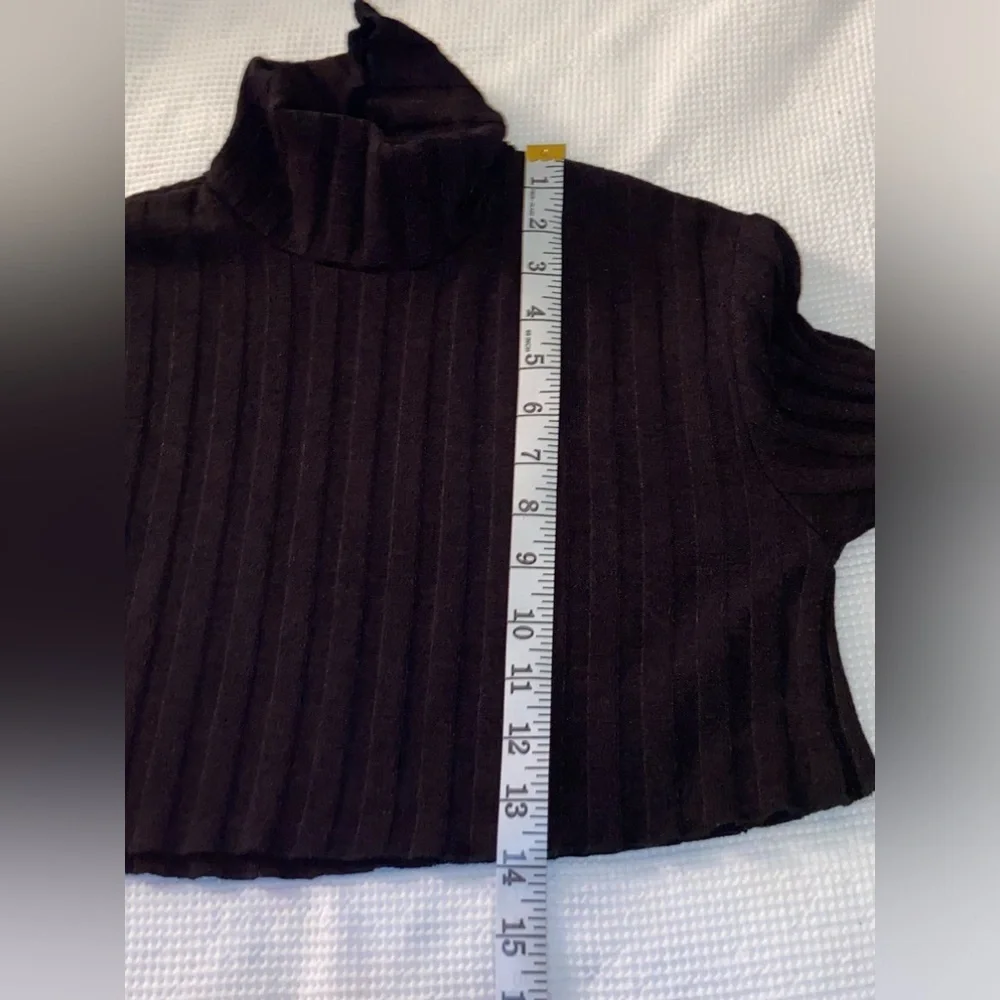 Women’s‎ ZARA ribbed turtleneck long sleeves black crop Top size small - Picture 6 of 12